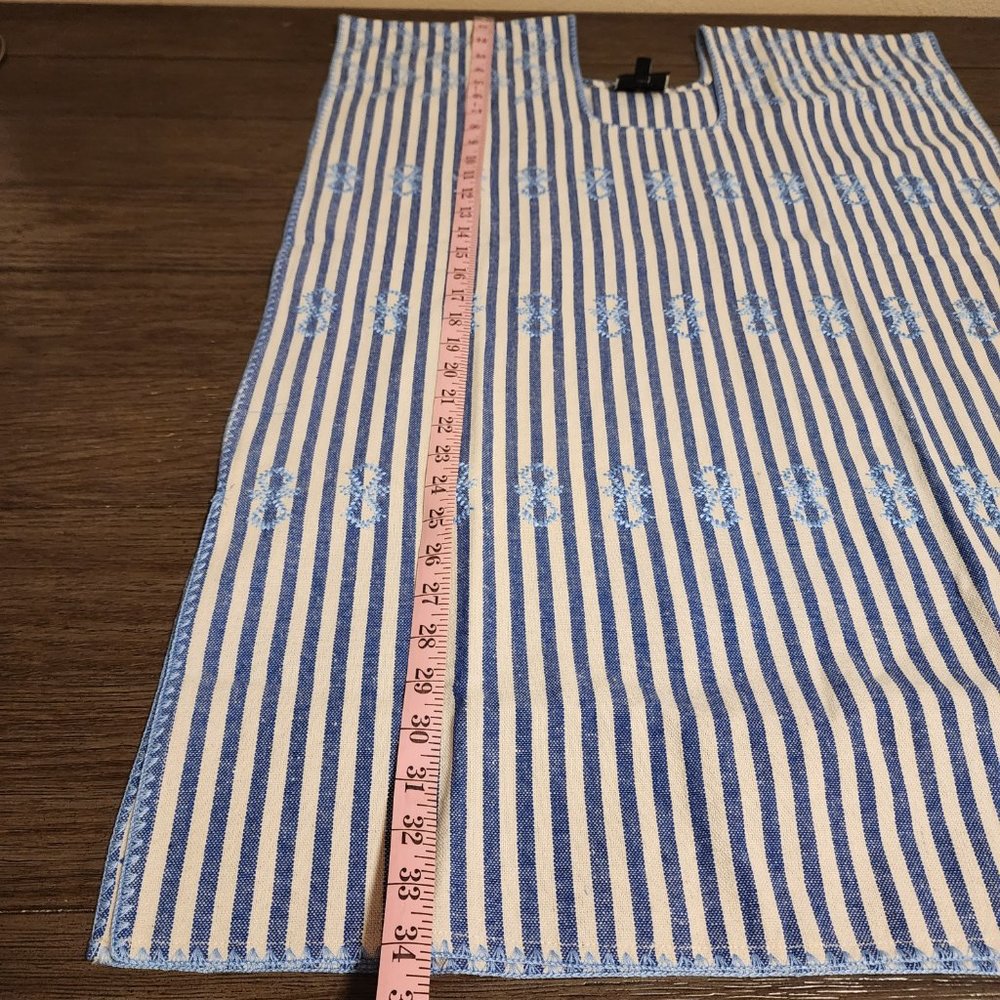Tuckernuck Blue Stripe Mini Sullivan Embroidered Caftan NWOT Blue & White XS - Picture 4 of 8